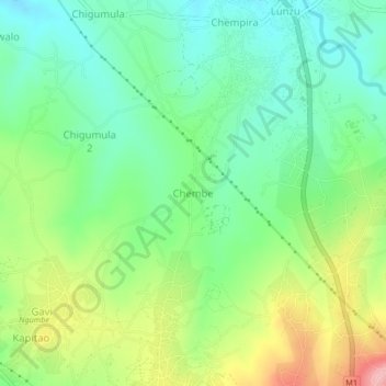 Chembe topographic map, elevation, terrain