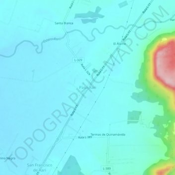 Paso Rari topographic map, elevation, terrain