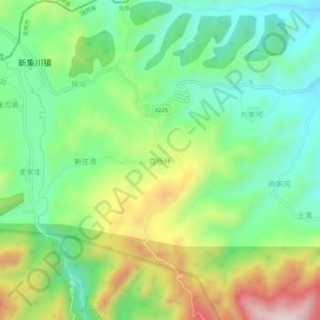 白杨林 topographic map, elevation, terrain