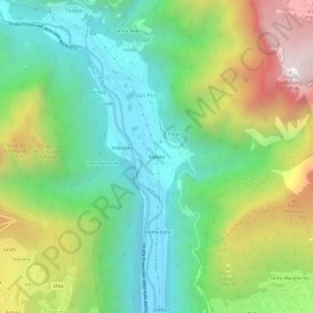 Righele topographic map, elevation, terrain