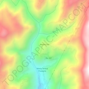 Machicura topographic map, elevation, terrain
