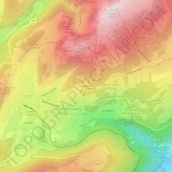 Les Replans topographic map, elevation, terrain