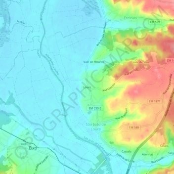 Loure topographic map, elevation, terrain