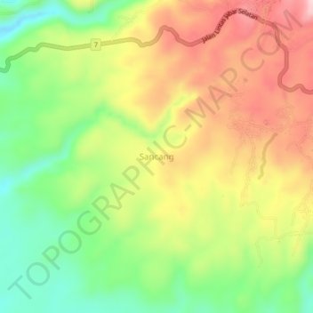 Sancang topographic map, elevation, terrain