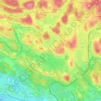 Unterreitnau topographic map, elevation, terrain