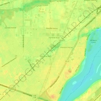 Gould topographic map, elevation, terrain