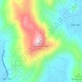 Morro da Encantada topographic map, elevation, terrain