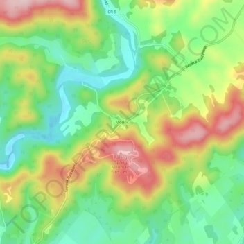 Modoc topographic map, elevation, terrain