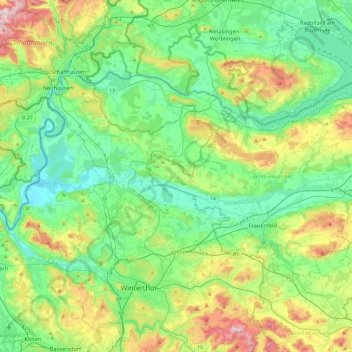 Neunforn topographic map, elevation, terrain