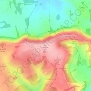 Inkpen Hill topographic map, elevation, terrain