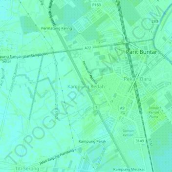 Kampung Kedah topographic map, elevation, terrain