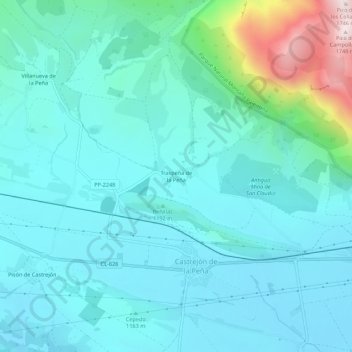 Traspeña de la Peña topographic map, elevation, terrain