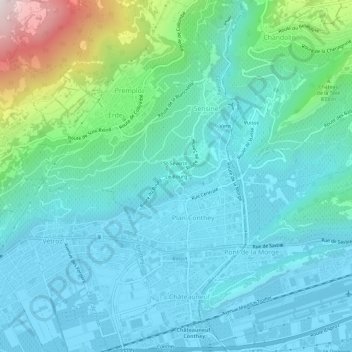 Le Bourg topographic map, elevation, terrain
