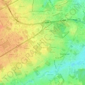 Pichey topographic map, elevation, terrain