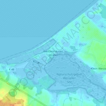 Weißenhäuser Strand topographic map, elevation, terrain
