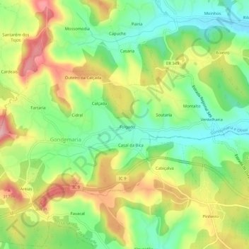 Gondemaria topographic map, elevation, terrain