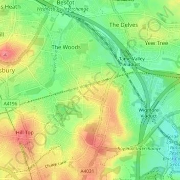 Stone Cross topographic map, elevation, terrain