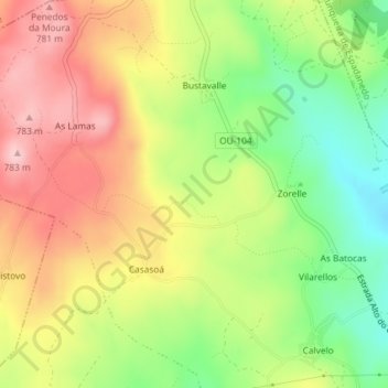 A Irixoa topographic map, elevation, terrain