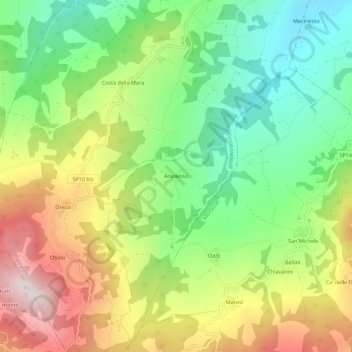 Arsolesso topographic map, elevation, terrain