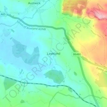 Lawkland topographic map, elevation, terrain