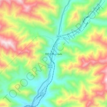 巴仑台镇 topographic map, elevation, terrain