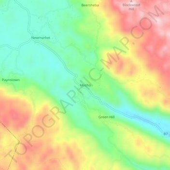 Mocho topographic map, elevation, terrain