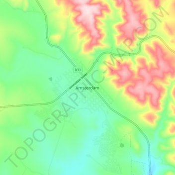 Amsterdam topographic map, elevation, terrain