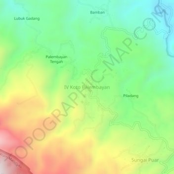 IV Koto Palembayan topographic map, elevation, terrain