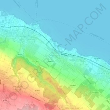 Scherzingen topographic map, elevation, terrain