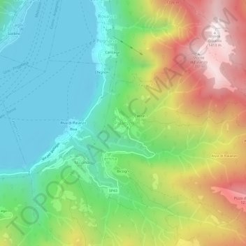 Palanzo topographic map, elevation, terrain