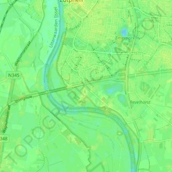 Bronsbergen topographic map, elevation, terrain