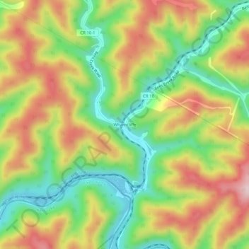 Wharncliffe topographic map, elevation, terrain
