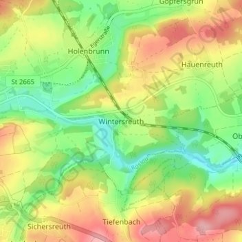 Wintersreuth topographic map, elevation, terrain