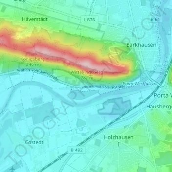 Wedigenstein topographic map, elevation, terrain