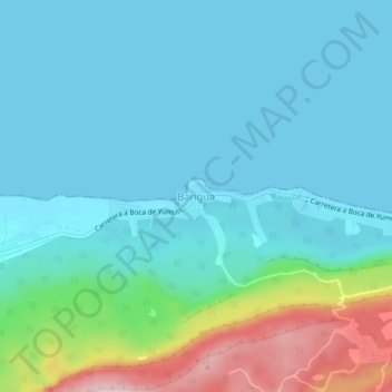 Barigua topographic map, elevation, terrain