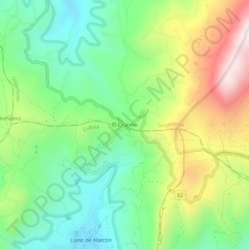 El Crucero topographic map, elevation, terrain