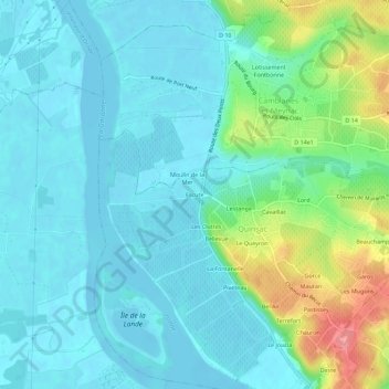 Escute topographic map, elevation, terrain