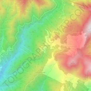 Montefegatesi topographic map, elevation, terrain