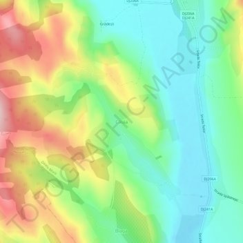 Căuia topographic map, elevation, terrain