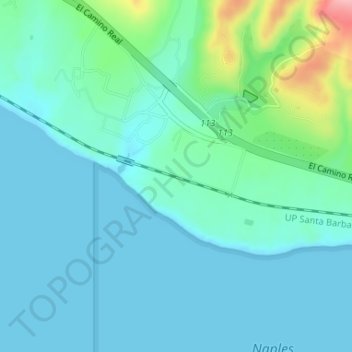 Naples topographic map, elevation, terrain