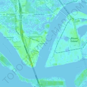 New Berlin topographic map, elevation, terrain