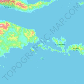 Lesimano Island topographic map, elevation, terrain