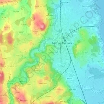 Trautersdorf topographic map, elevation, terrain