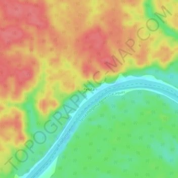 Pelota topographic map, elevation, terrain