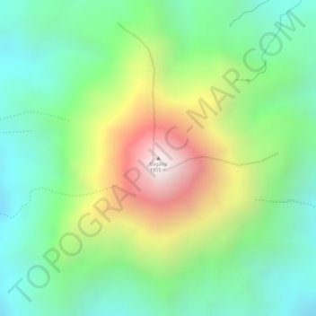 Bagana topographic map, elevation, terrain