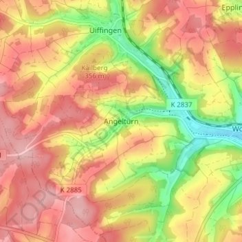 Angeltürn topographic map, elevation, terrain
