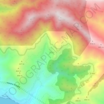 Uçarı topographic map, elevation, terrain