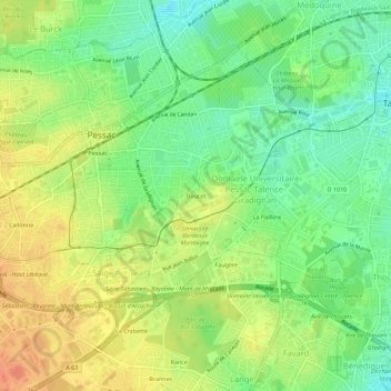 Doucet topographic map, elevation, terrain