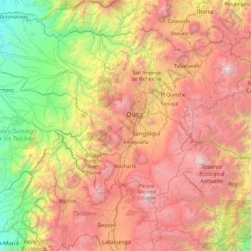 Chillogallo topographic map, elevation, terrain