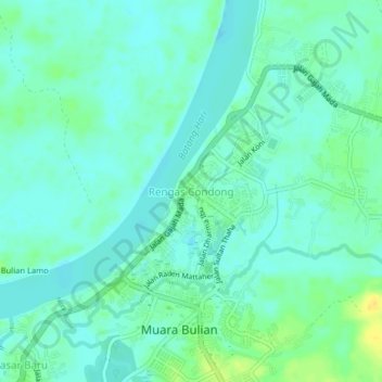 Rengas Condong topographic map, elevation, terrain